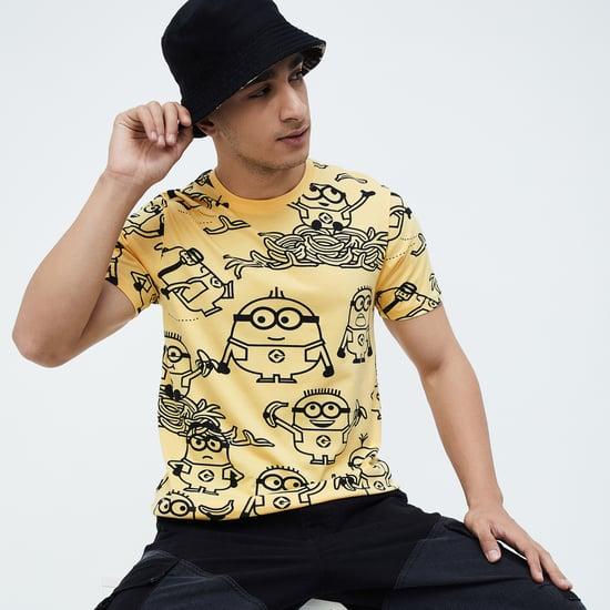 fame forever men minions printed t-shirt
