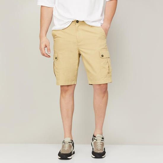 fame forever men solid slim fit casual shorts