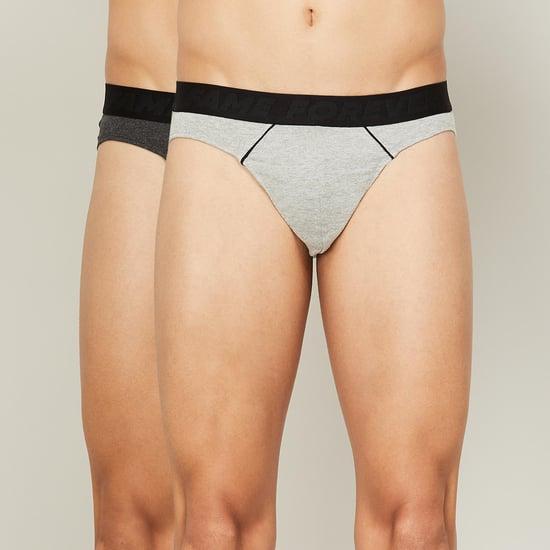 fame forever men striped elasticated briefs - set of 2