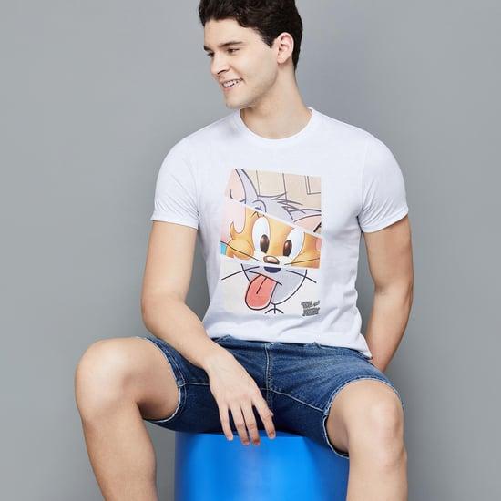 fame forever men tom and jerry printed regular fit t-shirt