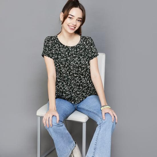 fame forever women floral print top