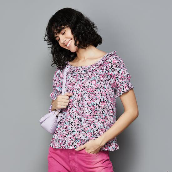 fame forever women floral printed top