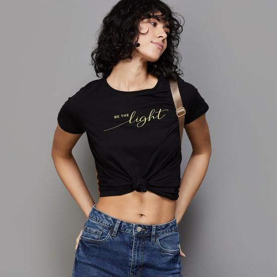 fame forever women printed regular fit t-shirt