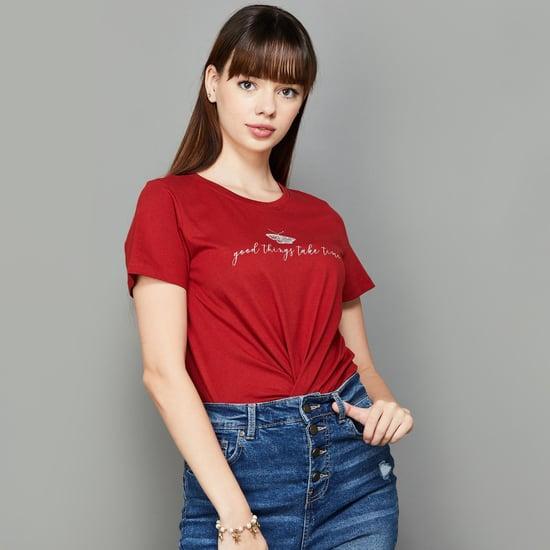 fame forever women printed regular fit t-shirt