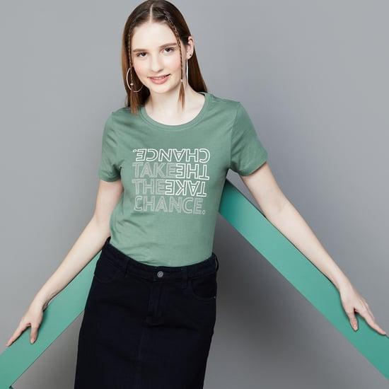 fame forever women printed regular fit t-shirt