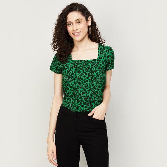 fame forever women printed square neck top