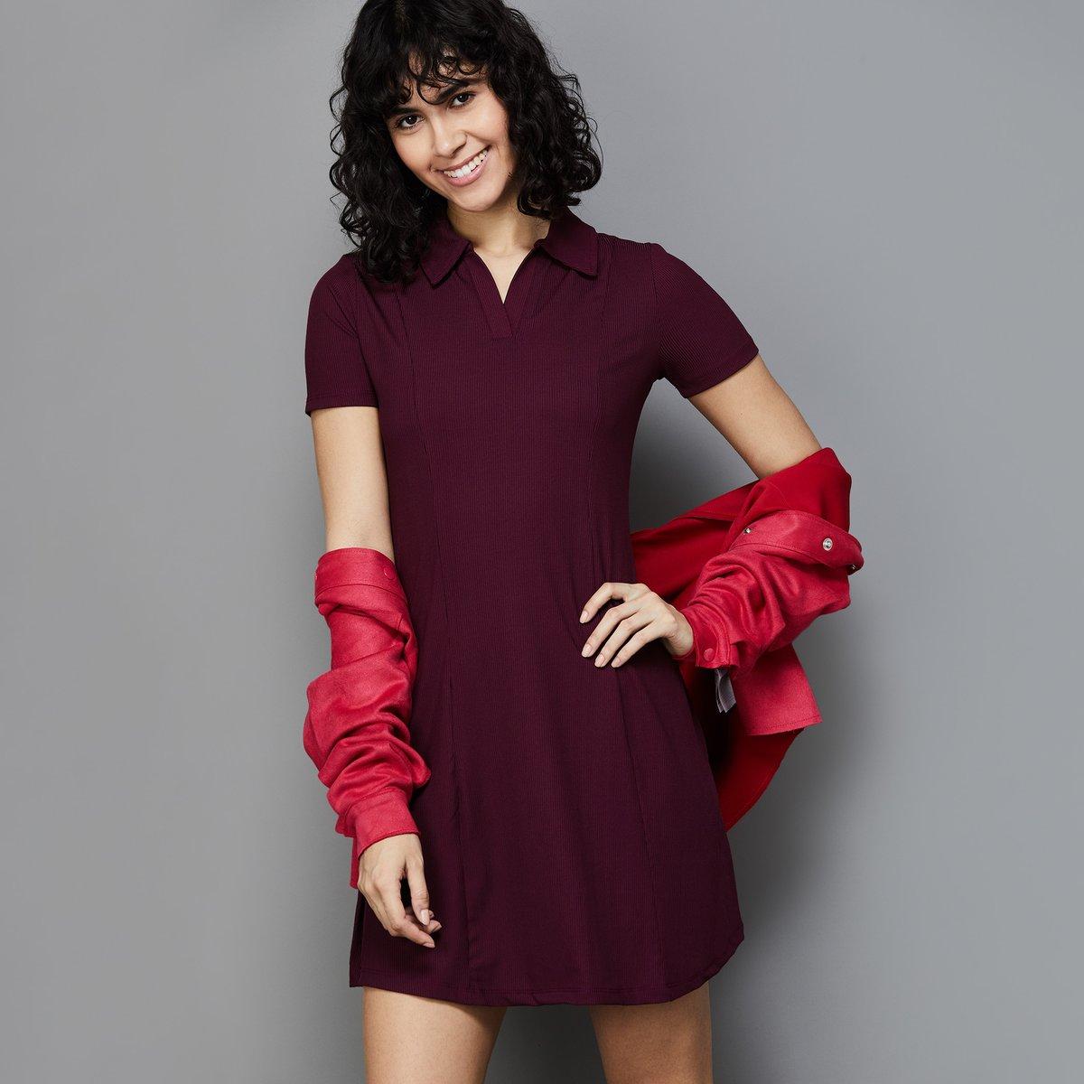 fame forever women ribbed a-line dress