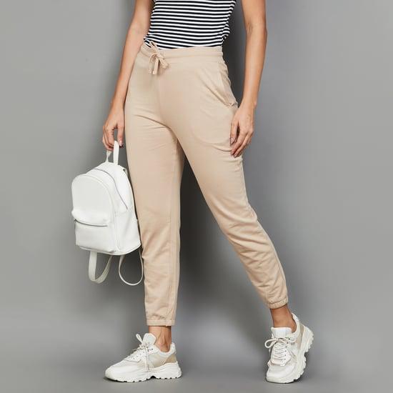 fame forever women solid jogger trousers