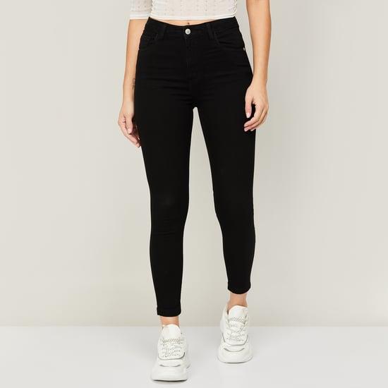 fame forever women solid skinny fit jeans