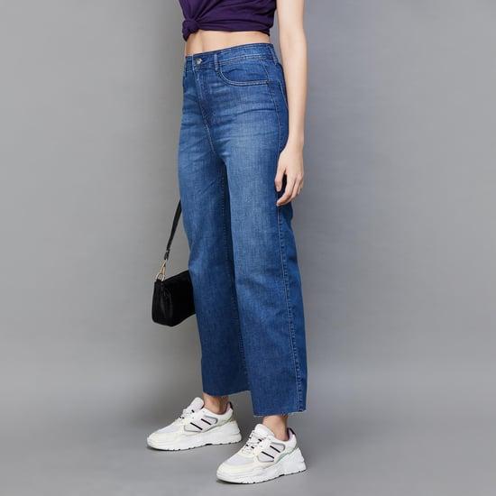 fame forever women stonewashed flared jeans