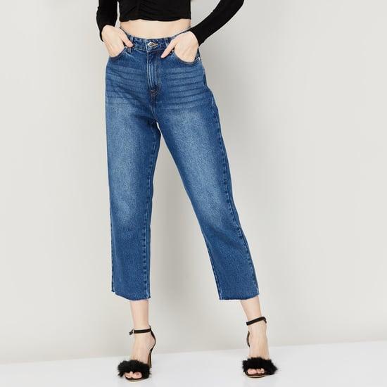 fame forever women stonewashed straight fit jeans
