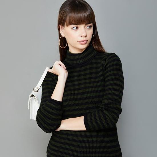 fame forever women striped sweater