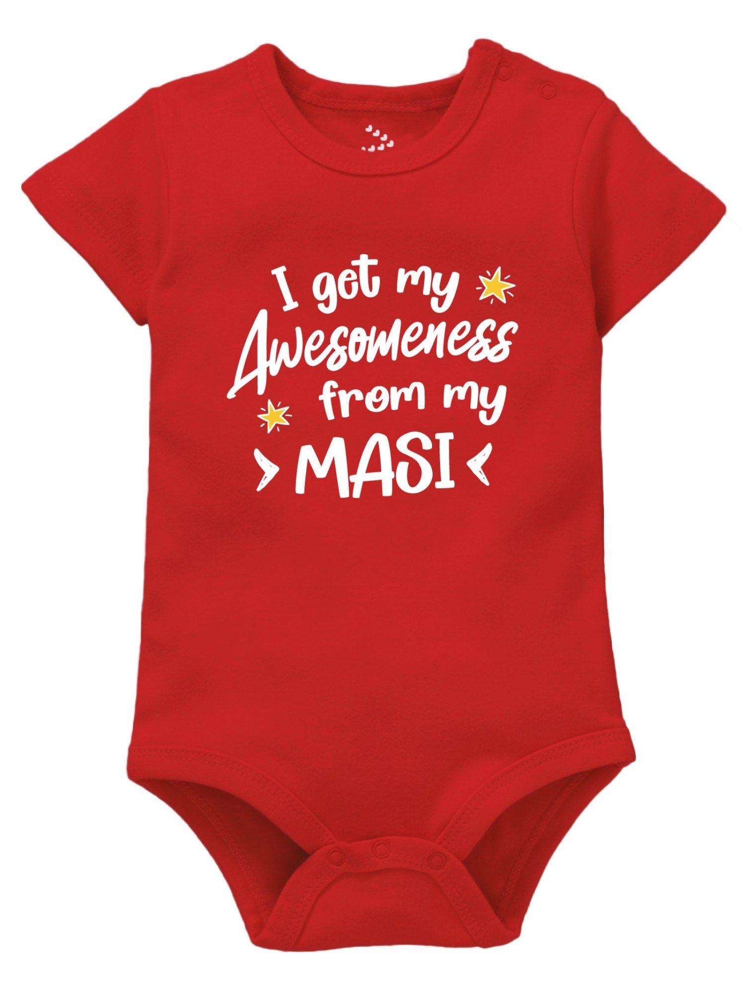family baby bodysuit i get my awesomeness from masi red