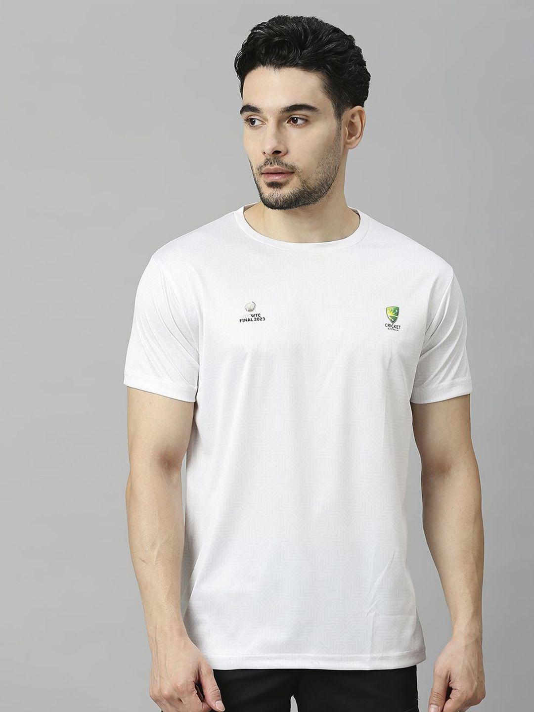 fancode icc test world cup men brand logo printed cotton moisture wicking t-shirt