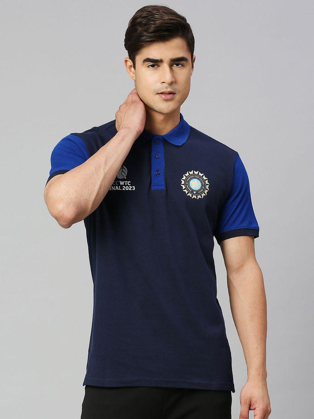 fancode icc test world cup men colourblocked polo collar bio finish t-shirt