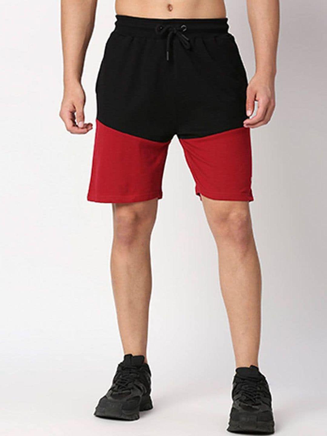 fancode men black colourblocked technology shorts