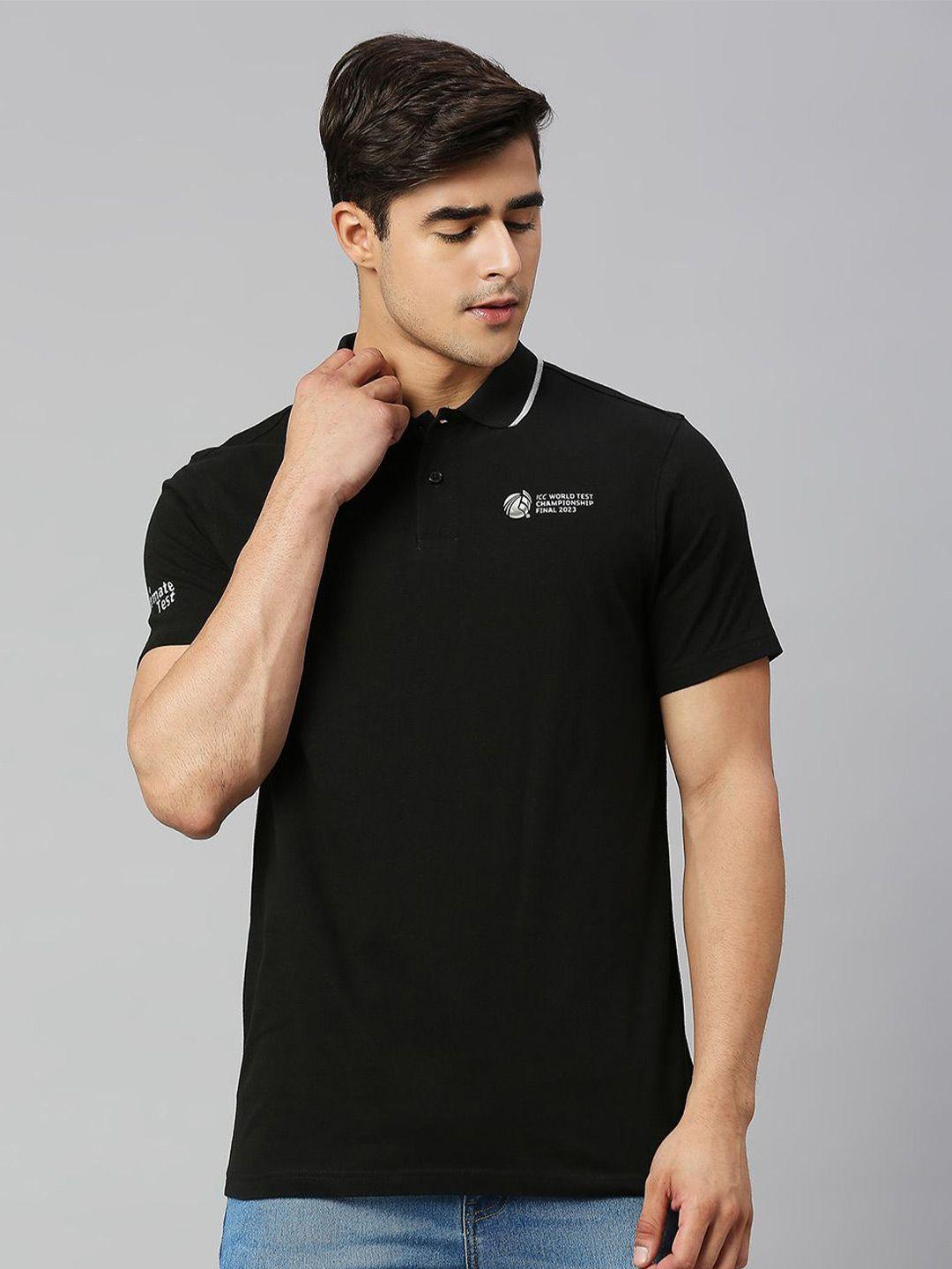 fancode men black hooded bio finish pockets t-shirt