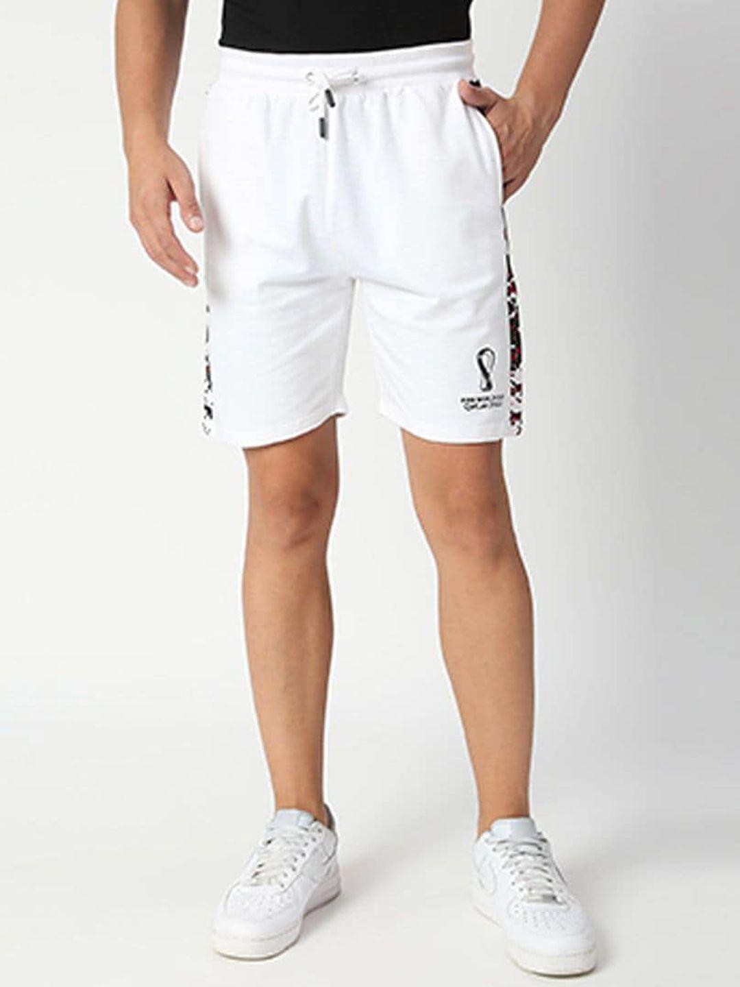 fancode men white printed shorts