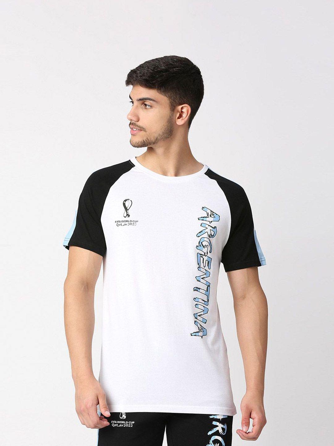 fancode men white v-neck monochrome bio finish pockets t-shirt
