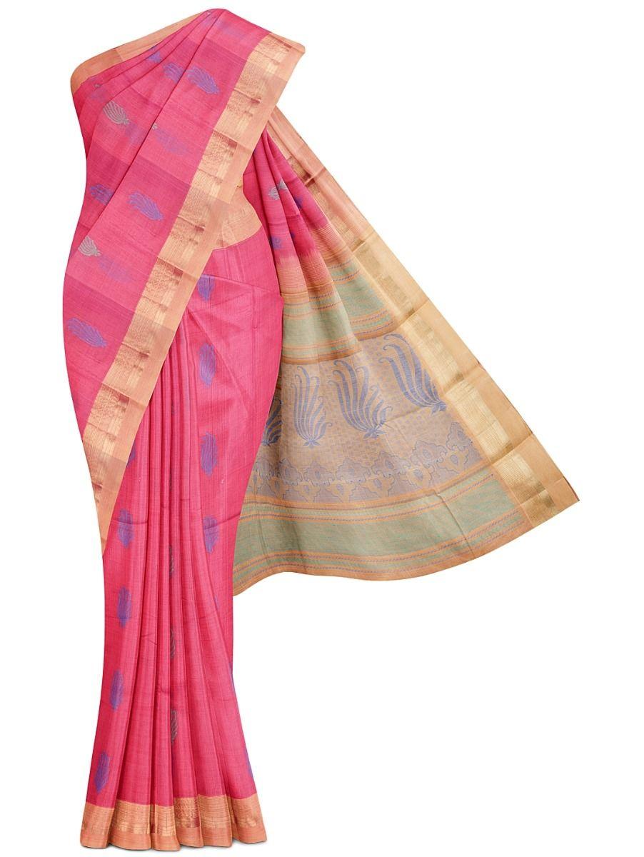 fancy kanchi cotton pink saree - ple5787624