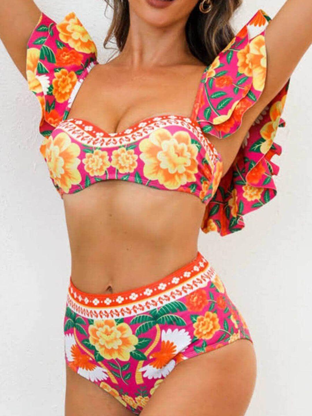 fancypants floral printed medium coverage swim set