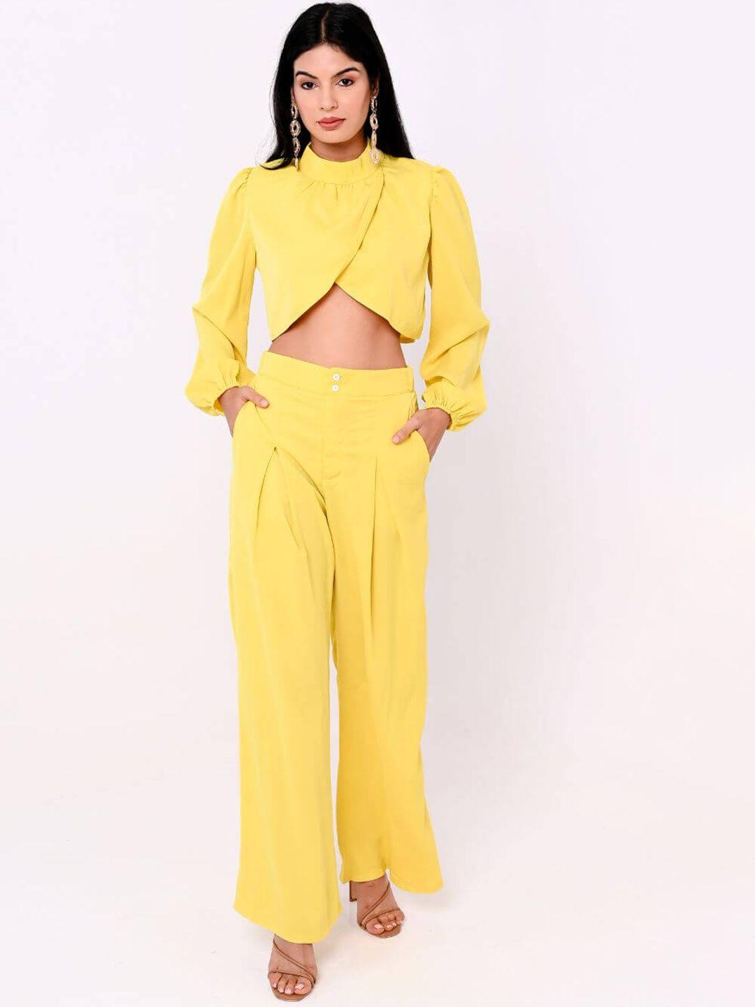 fancypants mock neck crop top & flared trouser