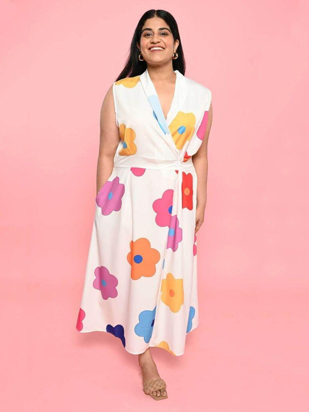 fancypants multicoloured floral print midi dress