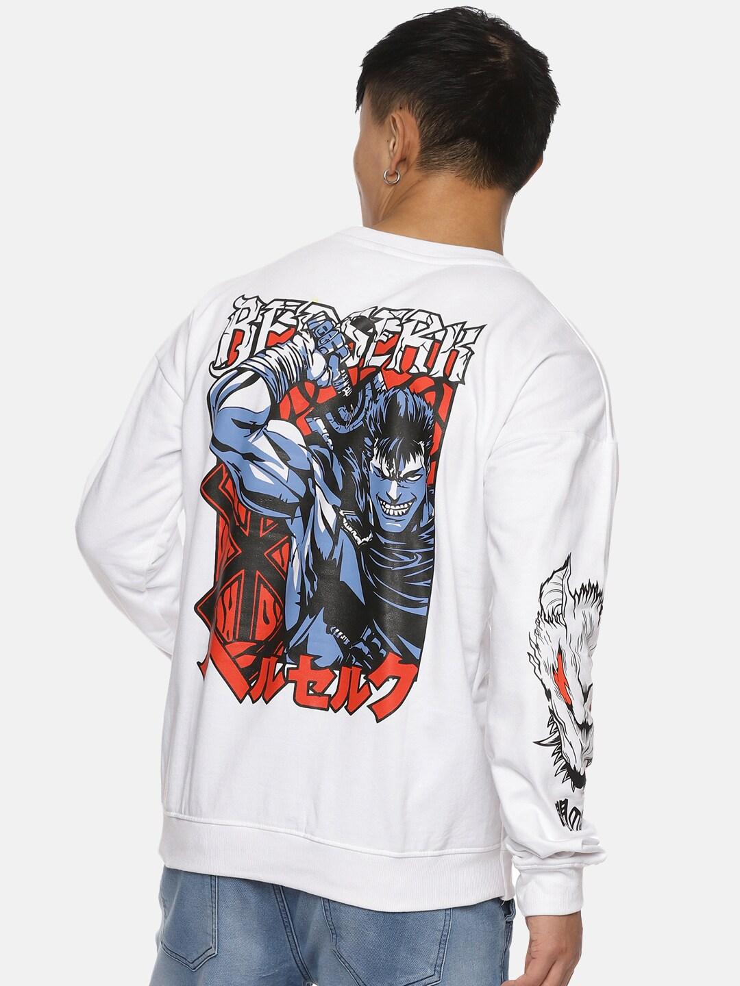 fans army berserk printed bio washed oversized pure cotton pullover