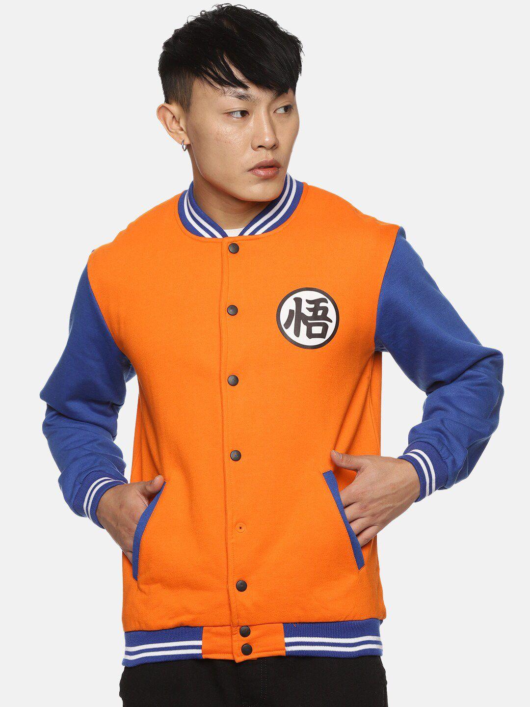 fans army colourblocked mandarin collar bomber jacket