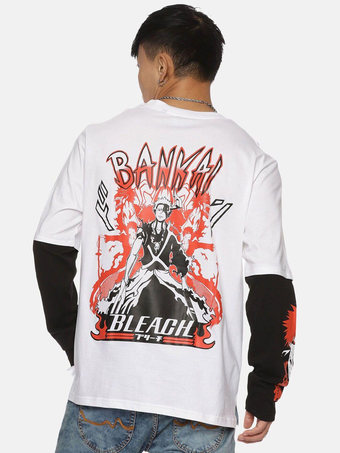 fans army anime bankai printed pure cotton oversized t-shirt