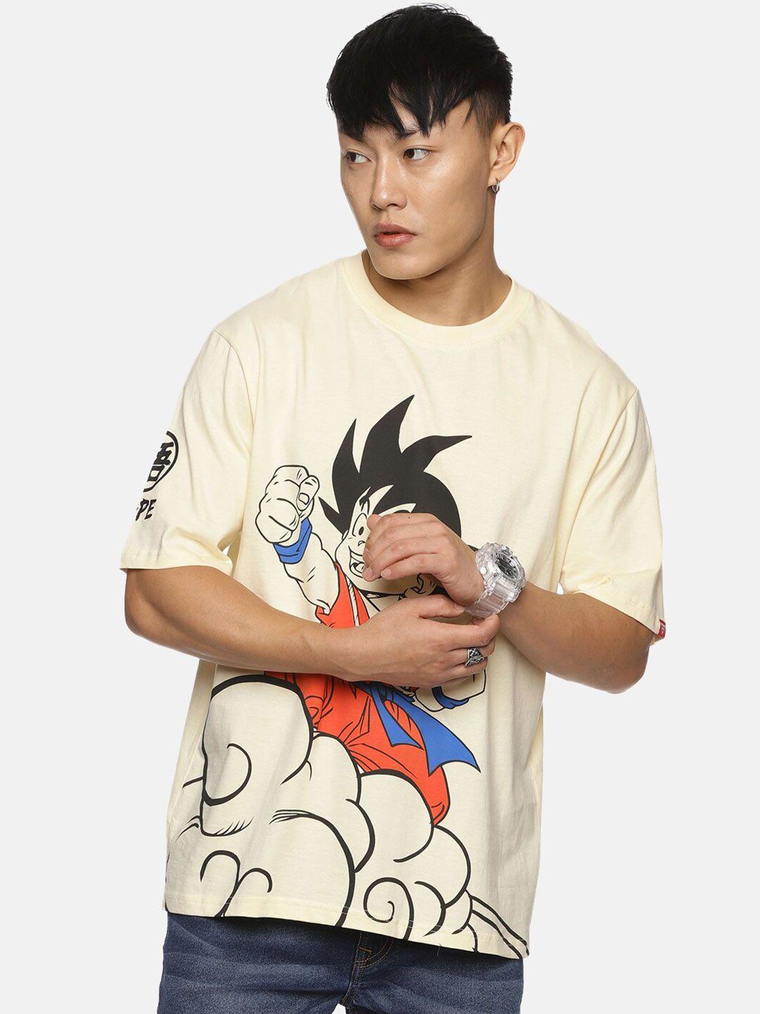 fans army dragon ball z goku printed oversized pure cotton t-shirt