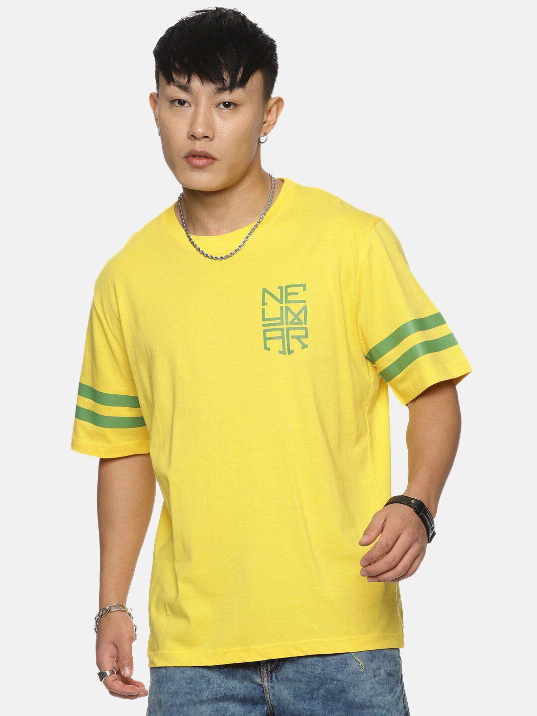 fans army neymar printed pure cotton oversized t-shirt