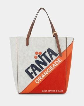 fanta recycled felt eco leather tote bag