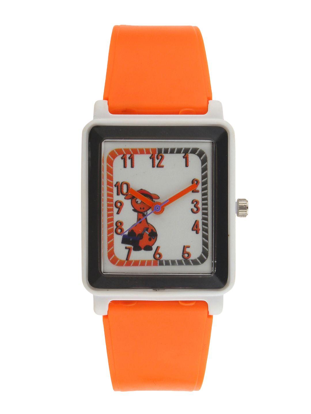 fantasy world boys white & orange analogue watch
