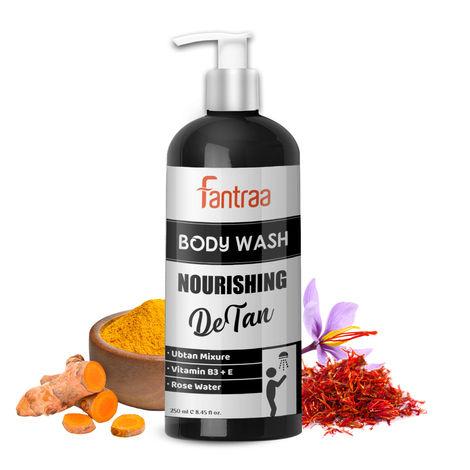 fantraa ubtan body wash with termeric and rose water for nourishing detan refreshing (250 ml)