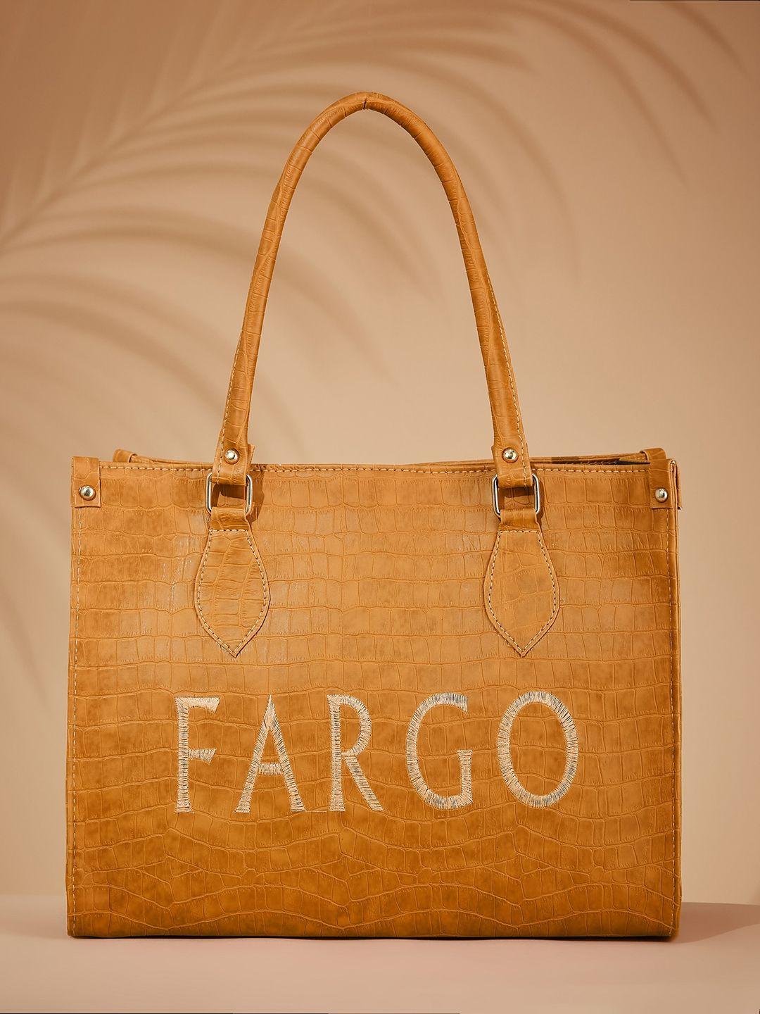 fargo brand logo textured shopper tote bag