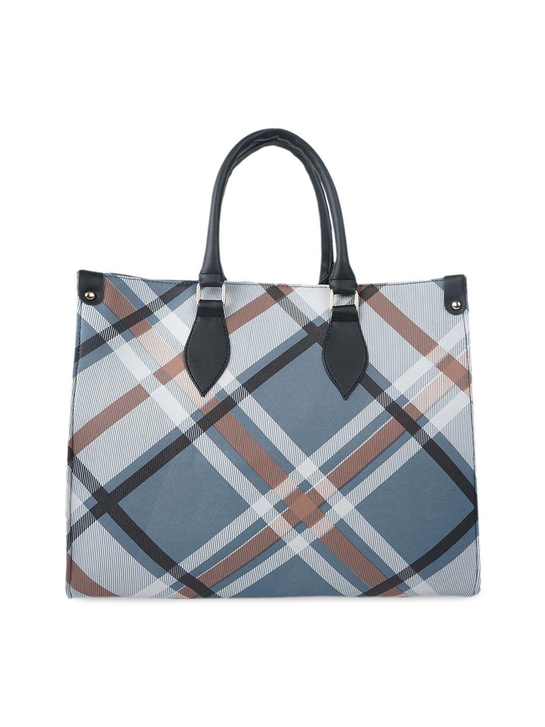 fargo checked structured tote bag