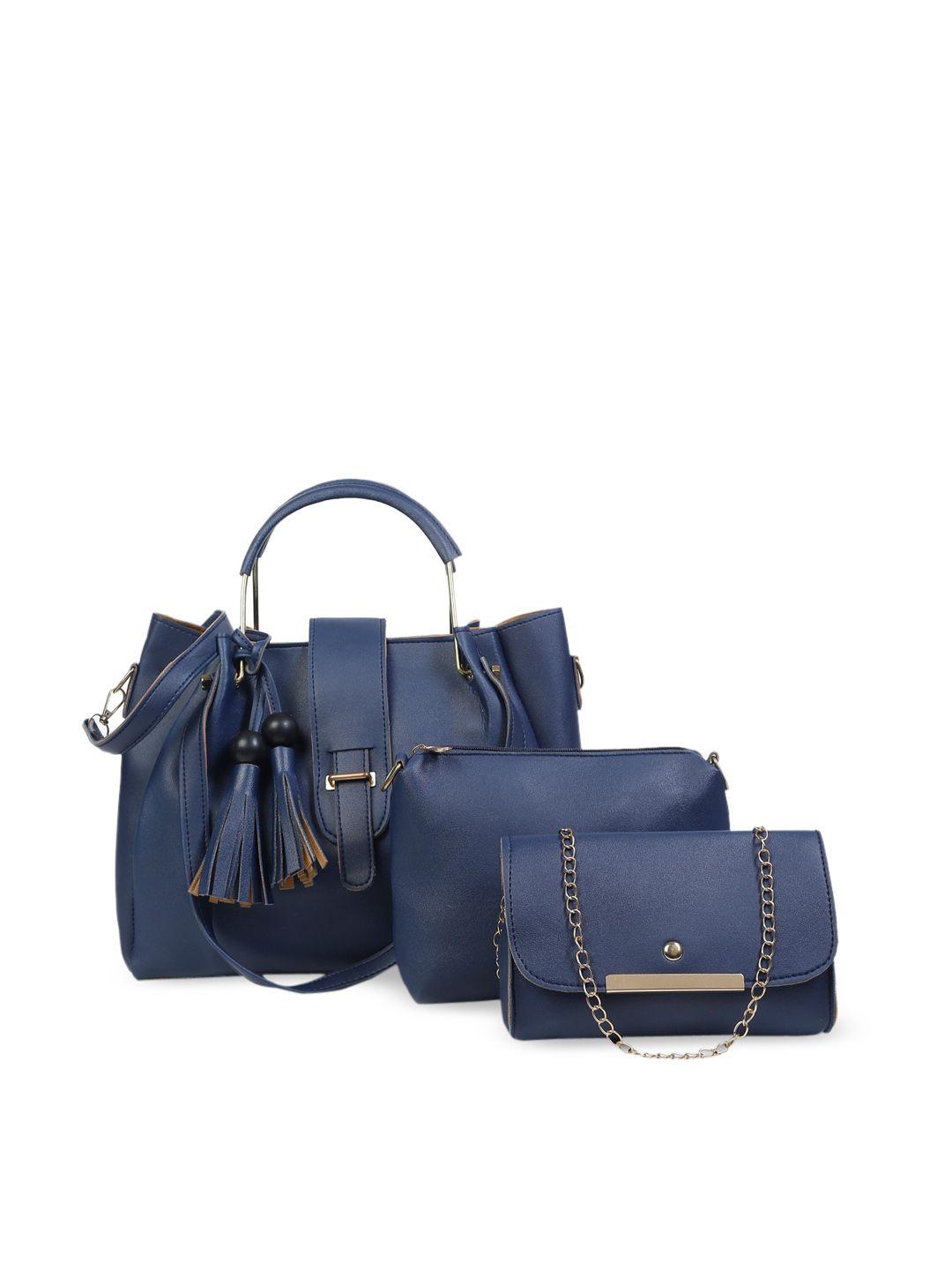 fargo set of 3 navy blue handbags