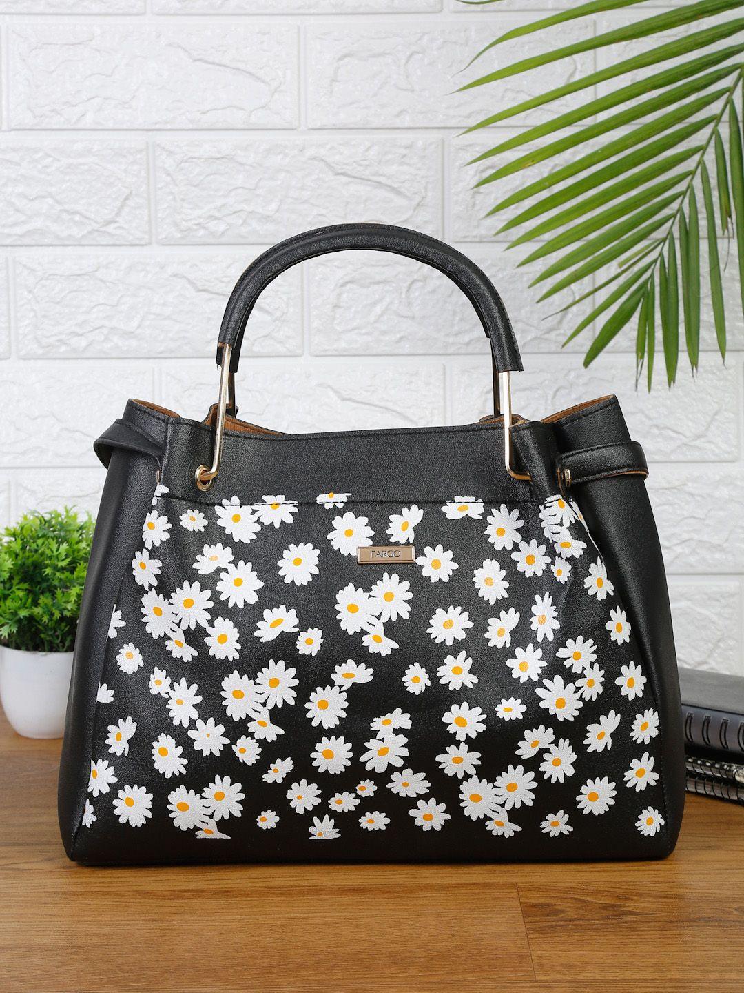 fargo black colourblocked pu half moon satchel with tasselled