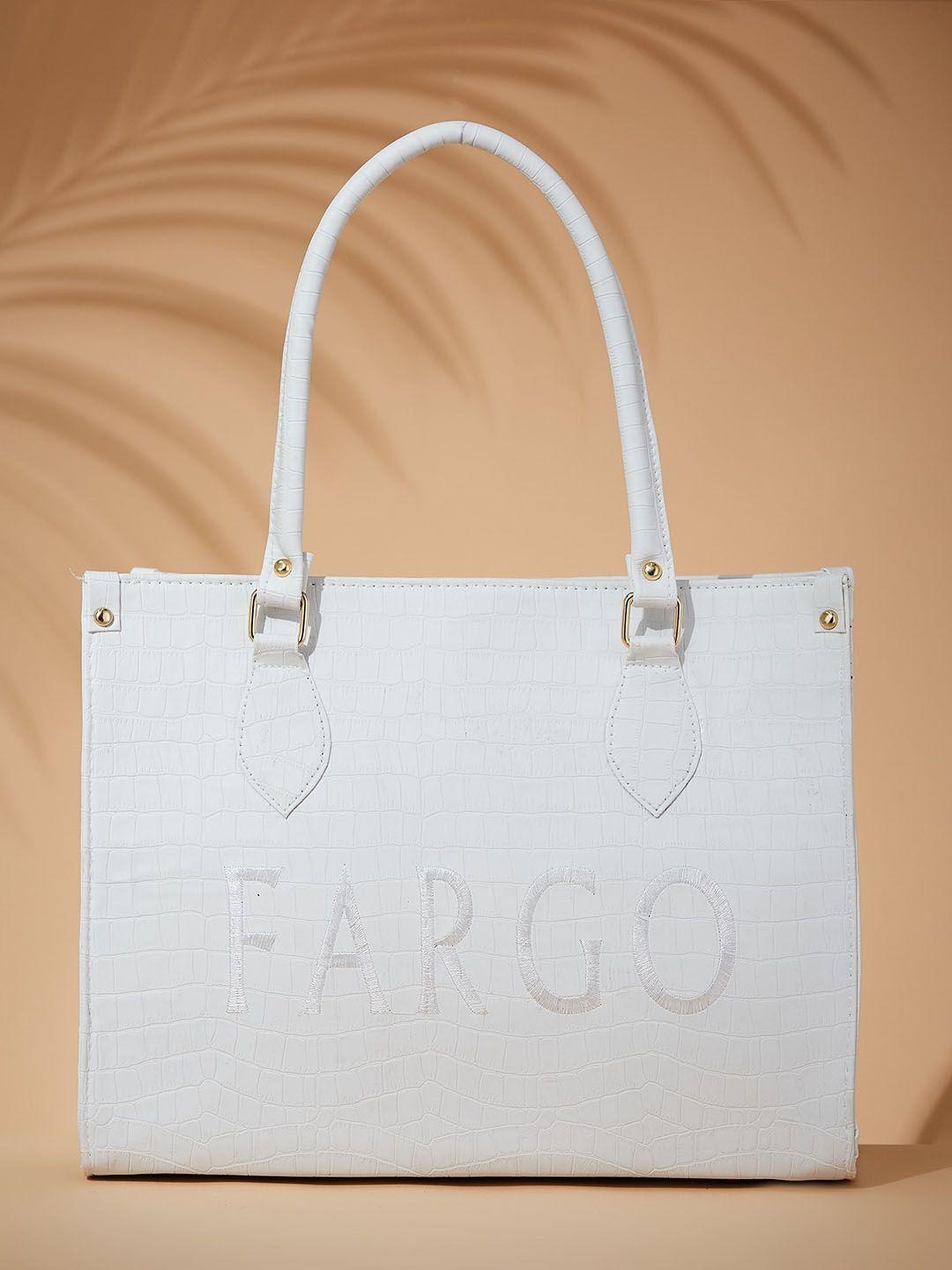 fargo brand logo textured shopper tote bag