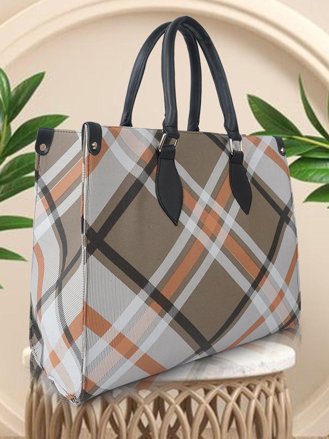 fargo checked structured tote bag