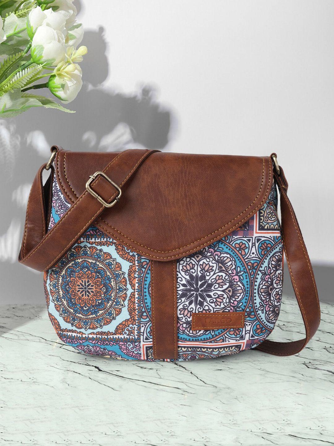 fargo ethnic motifs printed structured canvas sling bag