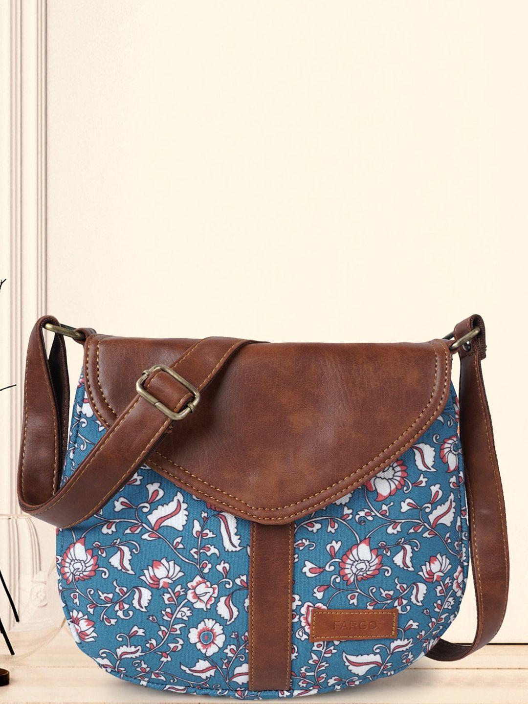 fargo floral printed structured canvas sling bag