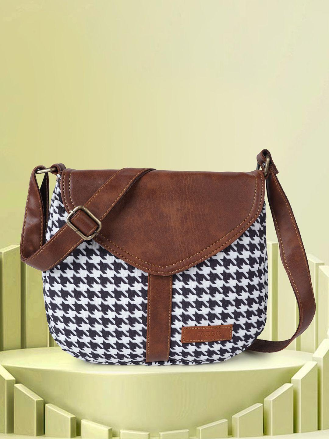 fargo geometric printed structured canvas sling bag