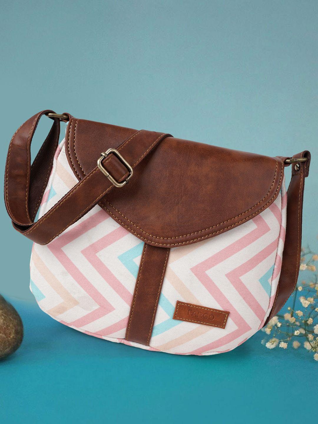 fargo geometric printed structured canvas sling bag