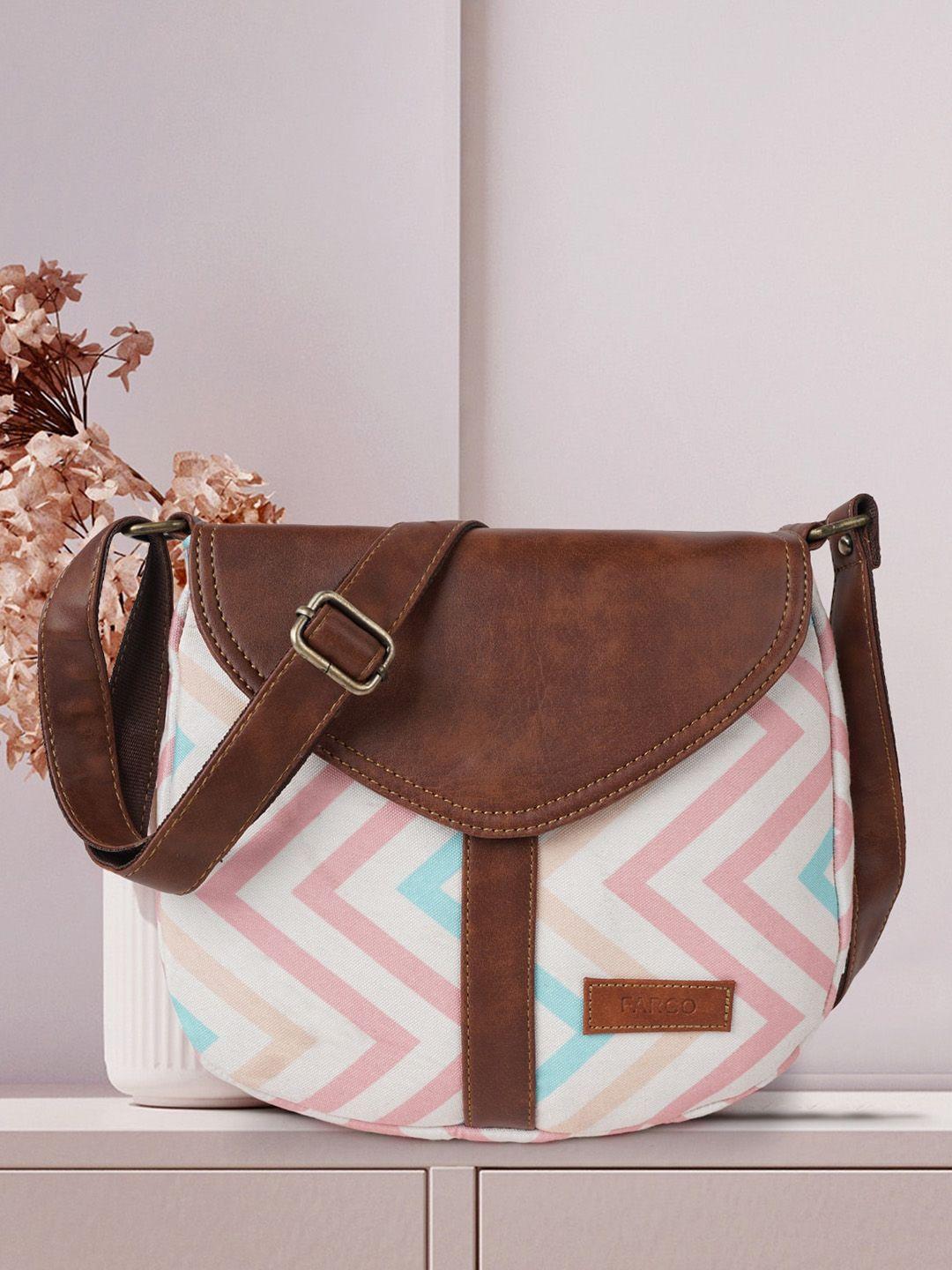 fargo geometric printed structured canvas sling bag