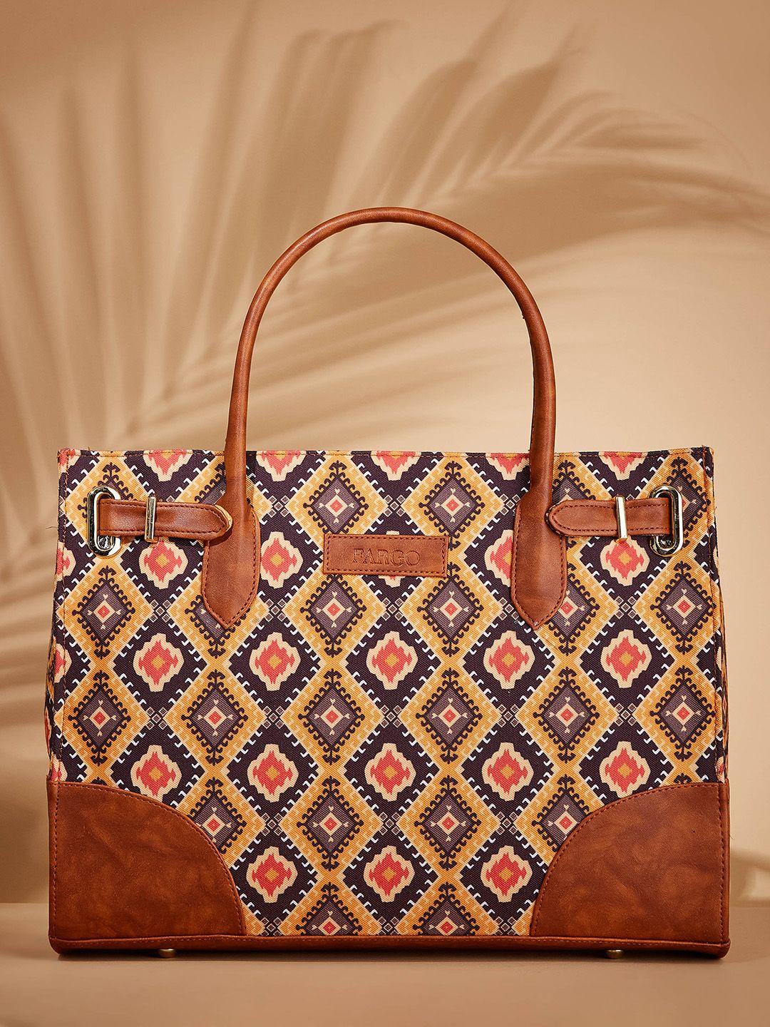 fargo geometric printed structured handheld bag