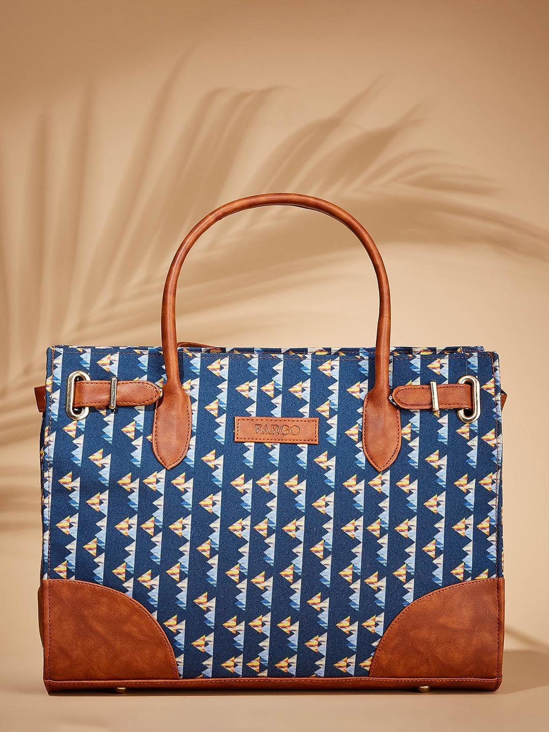 fargo geometric printed structured tote bag