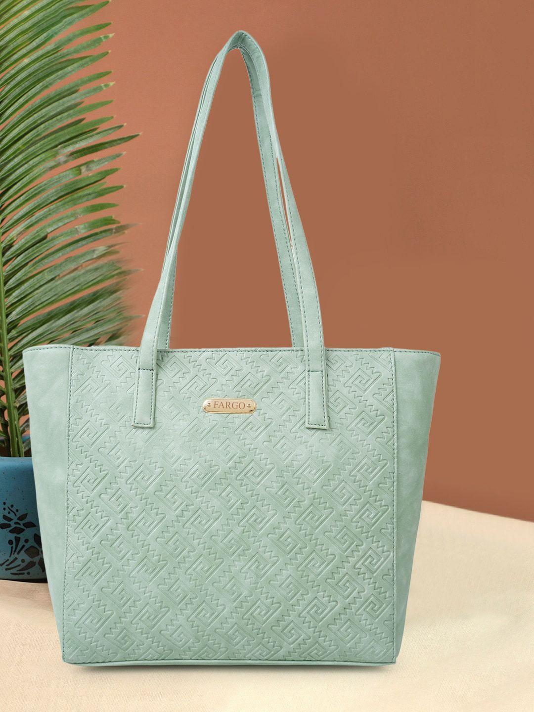 fargo green oversized shopper handheld bag with quilted