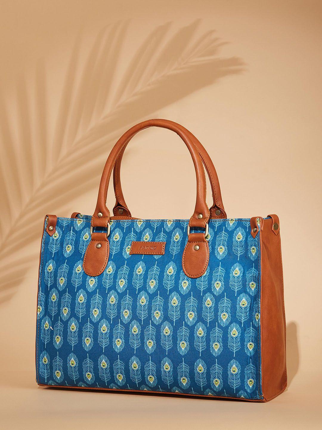 fargo multicoloured ethnic motifs printed oversized tote bag